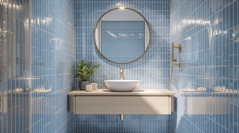 Mała łazienka niebieska – inspiracje i pomysły na aranżację 9 100014079 1741931600